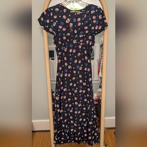 Floral Print Navy Dress